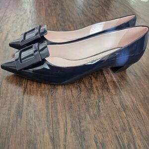 Roger Vivier Navy Patent Leather Flats